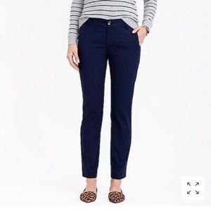 NEW J. CREW LANEY CHINO NAVY BLUE ANKLE PANTS